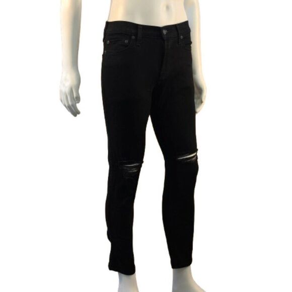 Hollister Jeans Mens 29 x 28 Skinny Black Denim Advanced Stretch Distressed - Picture 2 of 11